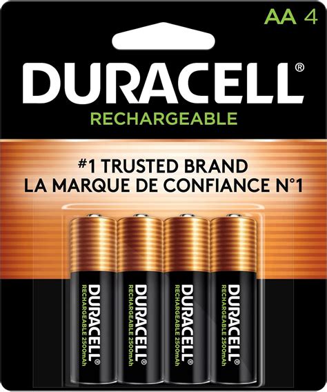 rechargeable aa batteries amazon|Amazon.com: Duracell Rechargeable AA Batteries, 4 .
